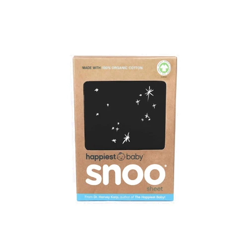 Happiest Baby SNOO Bassinet Fitted Sheet - 100% Organic Cotton Nursery Bedding - Fits SNOO Sleeper Crib Mattress (Black Galaxy)