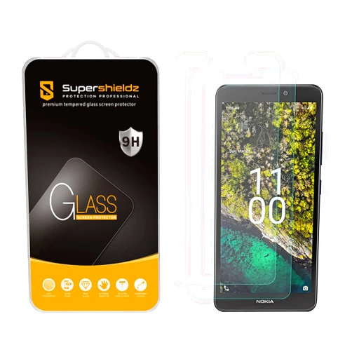 Supershieldz (2 Pack) Designed for Nokia C100 Tempered Glass Screen Protector, Anti Scratch, Bubble Free