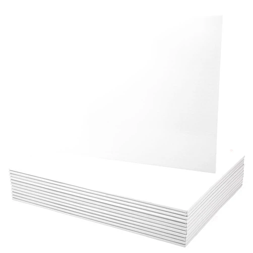 Clapzooki 12 PCS Rectangle Cake Boards 1/4 Inch Half Sheet Drum - White Grease Proof Board for Baking Desserts Pizza Pastry Party Decorate (10x14 Inch)