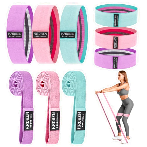 Hurdilen Resistance Bands for Working Out Set, 3 Pcs Pull Up Bands and 6 Pcs Assistance Bands with Door Anchor for Legs, Glutes, Hip, Fabric Loop Bands Workout Bands Resistance for Gym, Home, Office