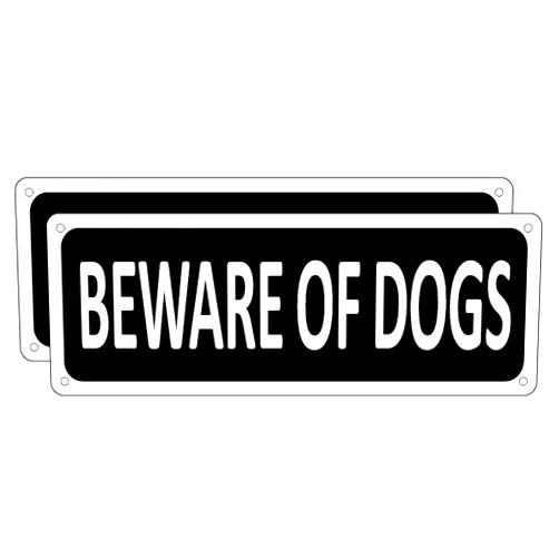 Bagstar Beware of Dog Signs for Fence (2 Pack), Metal Beware of Dog Sign for Yard, 10