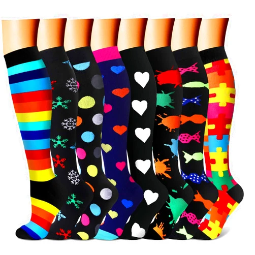QUXIANG Compression Socks for Women & Men 15-20 mmHg, Best for Medical, Nursing, Running, Athletic, Varicose Veins, Travel