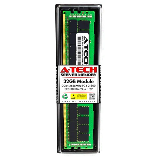A-Tech 32GB RAM Replacement for Hynix HMA84GR7AFR4N-VK | DDR4 2666MHz PC4-21300 2Rx4 1.2V ECC RDIMM Registered 288-Pin DIMM Memory Module