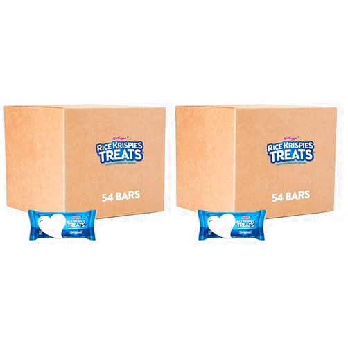 Rice Krispies Treats Crispy Marshmallow Squares, Kids Snacks, Snack Bars, Original (54 Bars) (Pack of 2)