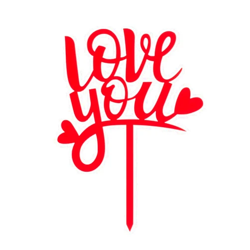 Dekora Cake Topper to Declare All Your Love to That Special Person, Red (354113)
