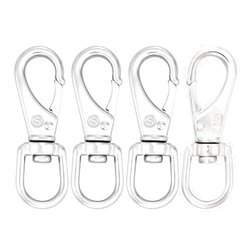 Shonan.Systems SHONAN 3.5 Inch Stainless Steel Flag Clips for Flagpole Rope- 4 Pack Diving Clips Flag Pole Clips, Swivel Snap Hooks for Dog leashes, Keychains, Boat Ropes, Bird Feeders