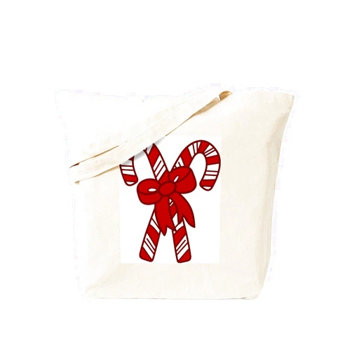CafePress Christmas Candy Canes Tote Bag Reusable Natural Beige Canvas Shopping Bag
