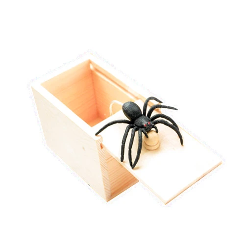 Winbar Rubber Spider Trick Box, Handmade Wooden Trick Surprise Box Spider Hidden in One Box Trick Toys for Adults and Children Pranks for Adults Stuff