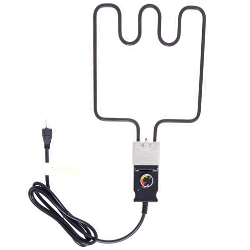 Gekufa Electric Smoker and Grill Heating Element Replacement Part Smoker heating element with Adjustable Thermostat Cord Controller 1500W Compatible with Master-built Smokers & Turkey Fryers