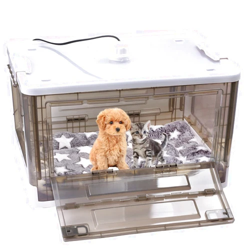 HKDQ Puppy Incubator,Puppy Incubator with Heating, Large PET Brooder Nursery, Kitten Incubator,Incubator for Puppies with Puppy Bed Mat (55L)