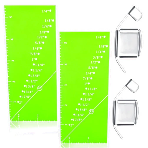Tondiamo 4 Pieces Seam Guide Ruler Set Include 2 Quilting Seam Guide Ruler Sew Seam Allowance Rulers Perforated Seam Gauge for 1/8 to 2 Inch Straight Line Hems and 2 Magnetic Sewing Guide for Sewing Machine