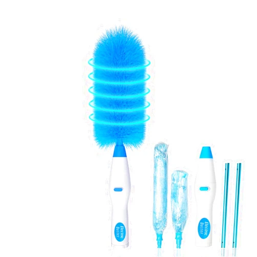 BYNNIX Multifunction Dust Collector Cleaning Brush Feather-Spin Duster Cleaning Tool for Home Office Battery-Driven Electric Dust Collector Multifunction Rotary- Cordless Cleaning Brush with Rod