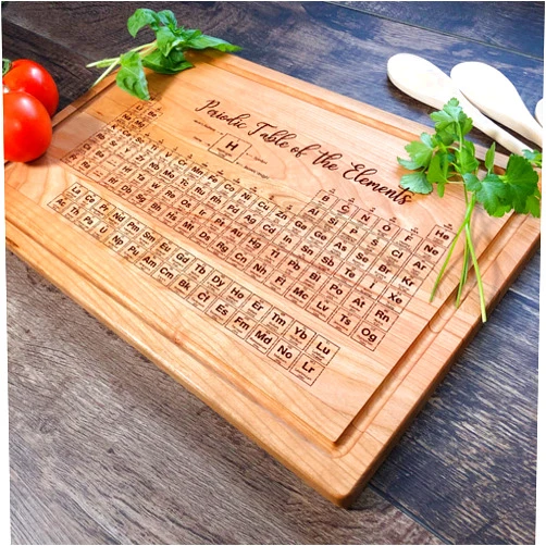 CUSTOMIZEFAST Periodic Table of the Elements Cutting Board. Chemistry Boards. (Cherry Wood, 11