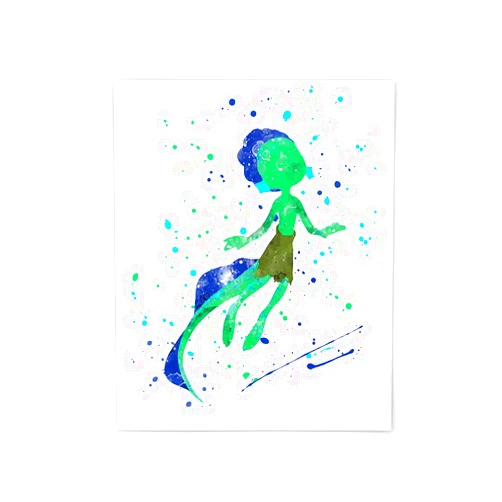 Handmade Luca Sea Monster Print, Watercolor Picture, Nursery Wall Poster, Holiday Gift, Kids and Children Artworks, Digital Illustration Art