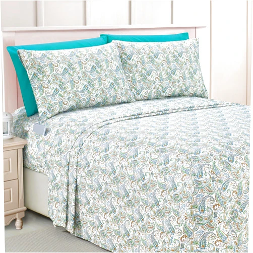 Elegant Comfort Luxury Soft Bed Sheets Paisley Pattern - 1500 Premium Hotel Quality Microfiber Softness Wrinkle and Fade Resistant (6-Piece) Bedding Set, King, Paisley Teal