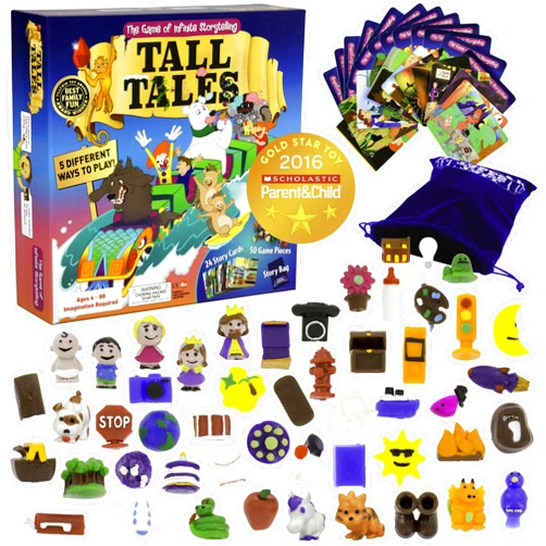 SCS Direct, Tall Tales Story Telling Board Game - The Educational Family Game of Infinite Storytelling -Award-Winning Educational Game, 5 Ways to Play - Promotes Creativity & Language Skill, Xmas Gift