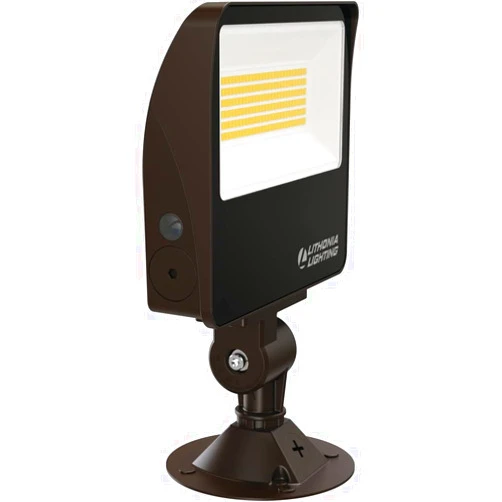 Lithonia Lighting Outdoor LED Floodlight, Adjustable Lumen Output, 3000K/4000K/5000K Switchable Color Temperature, Knuckle or Yoke Mount, Bronze (ESXF2 ALO SWW2 KY DDB M2)