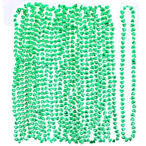Skeleteen Green Shamrock Beads Necklaces - St Patricks Day Irish Clover Bead Necklace Party Favors Pack - 1 Dozen