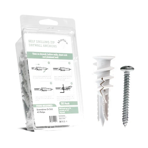 Mortice and Tenon Premium Splitting Nylon 66 Self-Drilling Drywall Anchors and Screws Kit | Used On Drywall, Plaster Board, Sheetrock, Gypsum, Hollow Wall | 50#8X 1-1/4 Philips Screws and 50 Plastic Anchors - 90 Lbs