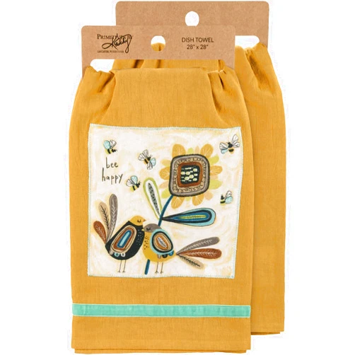 Primitives by Kathy Bee Happy Decorative Kitchen Towel