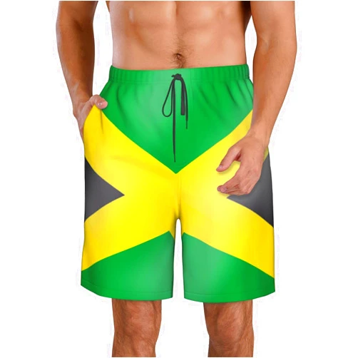 NAFSKL Jamaica Jamaican Flag Mens Swim Trunks Board Shorts Quick Dry Swim Shorts Summer Swimsuit Beach Shorts with Pockets