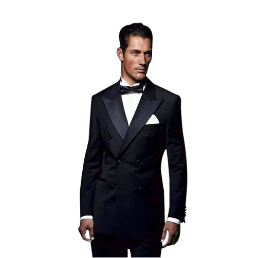 Ulnomio Men's Formal Blazer Double Breasted Buttons Coat Peak Lapel Party Office Tuxedos Jacket