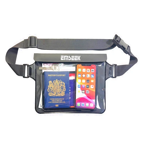 EMSEEK Waterproof Waist Pouch Belt Bag Dry Fanny Pack Keep Your Key FOB eReader 8.5