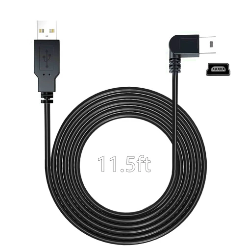 YQMAJIM Charging Power Cable for Dash Cam, (11.5 Ft) USB 2.0 to Mini USB Car Vehicle Power Charger Adapter Cord Compatible with Garmin Nuvi GPS、Rearview Mirror Cam、Backup Camera