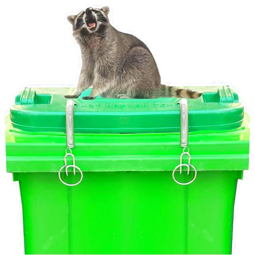 KAPIQIU Trash Can Locks for Animals cans to Stop Raccoons, Pets, and Wind. Provides a Secure Grip, preventing Animals from Lifting The lid and Scattering Litter Everywhere（2-Pack）
