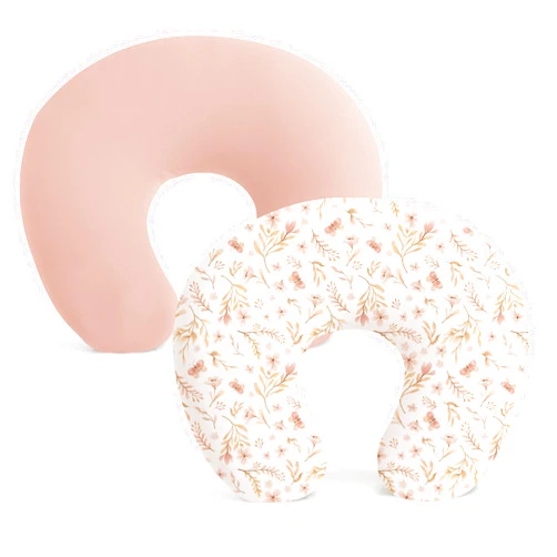 Konssy 2 Pack Nursing Pillow Covers, Stretchy and Soft Nursing Cover for Breastfeeding Pillows, Pillow Slipcover for Baby Girls Boys Newborn (Pink Spring,Pink)