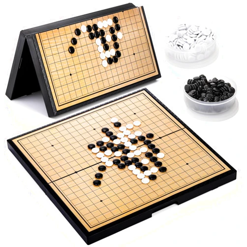 Yarlung Go Game Set, Magnetic Go Stones with 14.6 Inch Foldable 19x19 Game Board, Wei Qi Tabletop Strategy Game for 2 Players, Teens Adults
