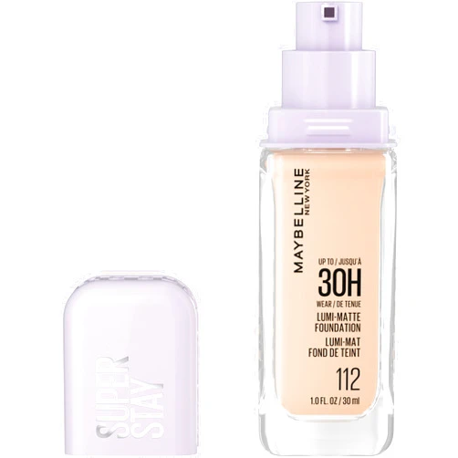 Maybelline Super Stay Lumi-Matte Foundation, Lightweight and Buildable Full Coverage Foundation Makeup For Up To 30HR Wear, 112, 1 Count