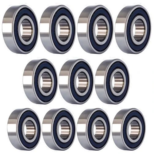 Tonmp 10 PCS R8-2RS 1/2 inch Bore Double Rubber Sealed Roller Ball Bearing 1/2 x1-1/8 x5/16 Inch ABEC3 Precision Small Ball Bearing for Electric Motor, Wheels, Home Appliances, Garden Machinery