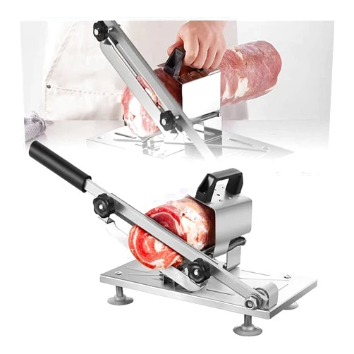 MLUENF for Home Or Commercial Use,Manual Frozen Household Slicing Machine for Herb Nougat Bacon Stainless Steel Hot Pot Helper