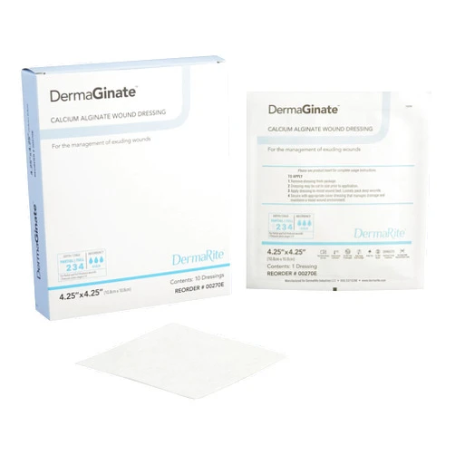DermaRite's DermaGinate, Calcium Alginate Wound Care Dressing - Sterile, Highly Absorbent, Gels on Moisture Contact - 4 in. x 5 in., 10 Count