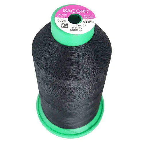 Isacord Embroidery Thread, Black Thread 5000M color 0020