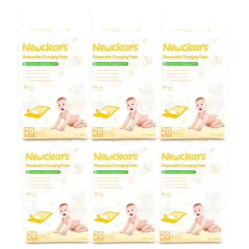 Aimeixin Newclears Baby Disposable Underpads Breathable Incontinence Diaper Changing Pads, 20 Count/Pack (23''x23'' - 6pack(120 Count))
