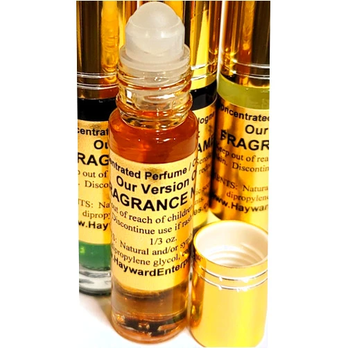 Hayward Enterprises Brand Perfume Oil Compatible to AMBER WHITE SUPERIOR for Men and Women, Unisex Fragrance Rendition, Eau de Parfum, 1/3 oz. (10ml) Glass Roll on