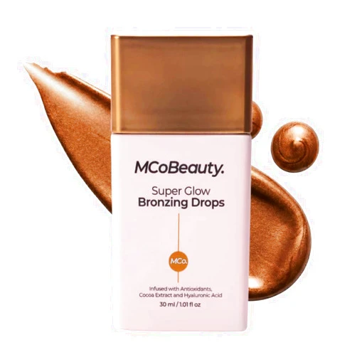 MCoBeauty - Super Glow Bronzing Drops - Effortless Face Tan with Shimmer Formula - Face Care, Bronze Drops - Contains Hyaluronic Acid, White Tea Extract, Cocoa Extract and More