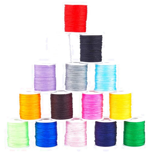 PH PandaHall 0.8mm Nylon Beading String 15 Colors Chinese Knotting Cord Kumihimo Thread Blinds Lift Cord for Windows Macrame Friendship Bracelets 150 Yards