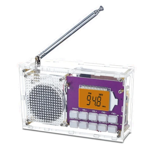 IS ICSTATION DIY Radio Kit - FM Assemble Kit with Time Display, Rechargeable, 87-108MHZ, No Soldering Required, Assembly Project for Adults & Students