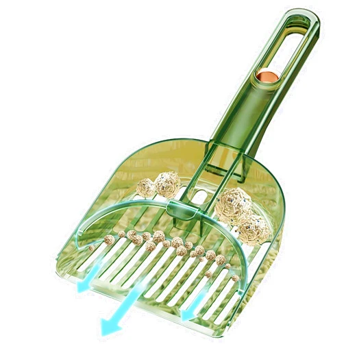 Culacos Cat Litter Scoop - 2 in 1 Plastic Poop Sifting Kitty Scooper, Green/Large
