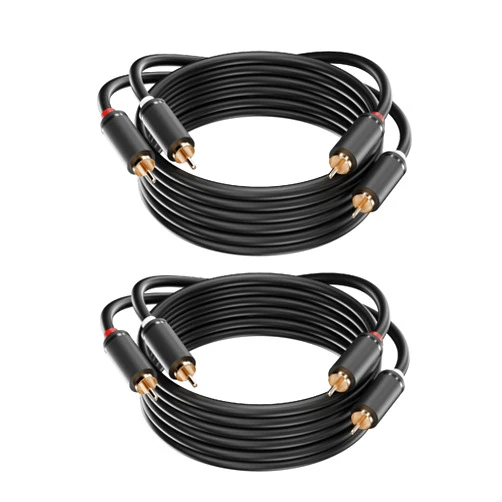 Menewstart 2 Pack RCA Cable, 10FT, 2 RCA Male to 2 RCA Male Stereo Audio Cable for Home Theater, HDTV, Gaming Consoles, Hi-Fi Systems
