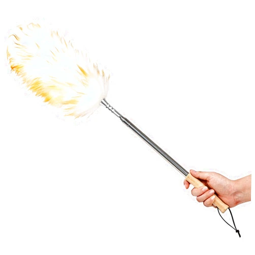 Greenfeather Lambswool Duster Extendable 31-88 Inch, Anti-Static Flexible Head, Stainless Steel Pole for High Ceilings, Fans, Interior & Roof Dusting - Yellow & White