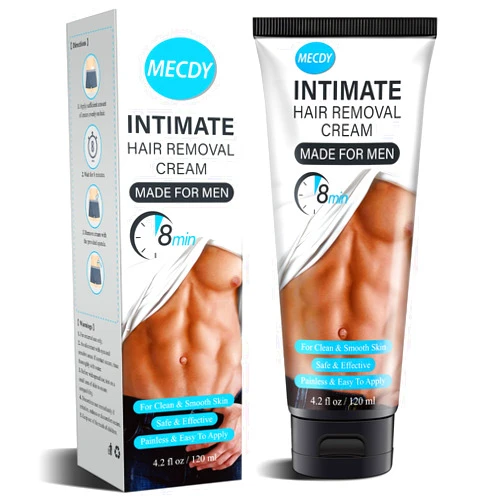 MECDY Hair Removal Cream for Men, Hair Remover Body Cream for Unwanted Male Hair, Painless, Flawless Depilatory for Intimate/Private Area, 120ml