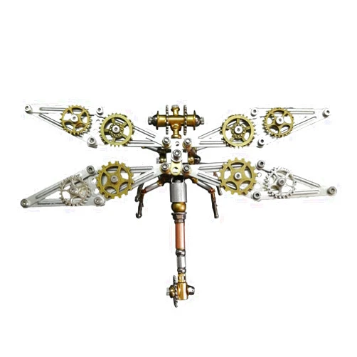 FUNYOUGAME 3D Metal Puzzle for Adults, DIY Assembly Metal 3D Puzzle Mechanical Dragonfly Model Kit, 200 Pieces 3D Steampunk Metal Jigsaw Puzzle for Adults