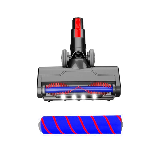Vacuyahu Updated Motorized Nozzle with Headlights for Dyson V7 V8 Vacuum Cleaners, Motorhead Brush Attachment for HardWood Floor or Carpet Cleaning,Replacement Soft Roller Head for Dyson V7 Series