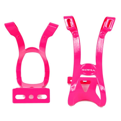 Soma Oppy X 1-Strap Toe Clips Pink S/M Pair Track Fixed Gear Road Tour Bike