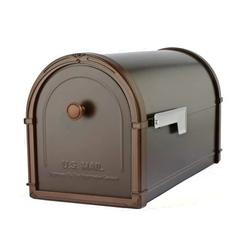 Architectural Mailboxes Bellevue Galvanized Steel Post Mount Mailbox, Compatibility Code G, 5591RZ-10, Rubbed Bronze, Large Capacity