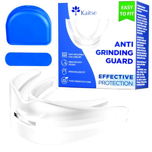 Kaitse Anti Grinding Guard: Mouth Guard for Grinding Teeth at Night for Sleeping -Personalized Fit Night Guards - Food-Grade Eva Foam (Transparent)